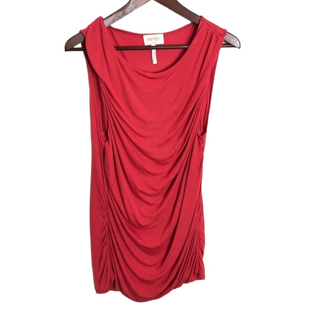 Laundry by Shelli Segal Pink Coral Ruched Side Tank Top Women's Size XL